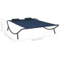 vidaXL Tumbona doble de exterior de tela azul