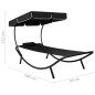 vidaXL Tumbona de jardín con toldo y cojín negro vidaXL Tumbona de jardín con toldo y cojín negro
