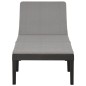 vidaXL Tumbona con cojín plástico gris antracita vidaXL Tumbona con cojín plástico gris antracita