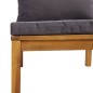 vidaXL Sofá seccional central con cojines gris oscura madera de acacia