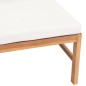 vidaXL Sofá central de madera maciza de teca con cojines crema vidaXL Sofá central de madera maciza de teca con cojines crema