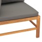 vidaXL Sofá de esquina madera maciza de teca con cojines gris oscuro vidaXL Sofá de esquina madera maciza de teca con cojines gris oscuro