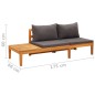 vidaXL Banco de jardín y mesa cojines gris oscuro madera maciza acacia vidaXL Banco de jardín y mesa cojines gris oscuro madera maciza acacia