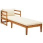 vidaXL Tumbona con cojines crema madera maciza de acacia vidaXL Tumbona con cojines crema madera maciza de acacia