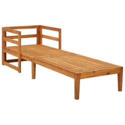 vidaXL Tumbona con cojines crema madera maciza de acacia