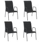 vidaXL Sillas de jardín 4 unidades acero y textilene negro vidaXL Sillas de jardín 4 unidades acero y textilene negro