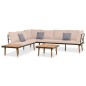 vidaXL Set muebles de jardín 4 piezas y cojines madera maciza acacia vidaXL Set muebles de jardín 4 piezas y cojines madera maciza acacia