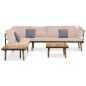 vidaXL Set muebles de jardín 4 piezas y cojines madera maciza acacia vidaXL Set muebles de jardín 4 piezas y cojines madera maciza acacia