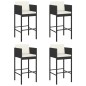 vidaXL Taburetes de cocina con cojines 4 uds ratán sintético negro vidaXL Taburetes de cocina con cojines 4 uds ratán sintético negro