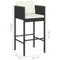 vidaXL Taburetes de cocina con cojines 4 uds ratán sintético negro vidaXL Taburetes de cocina con cojines 4 uds ratán sintético negro