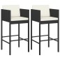 vidaXL Taburetes de cocina con cojines 2 uds ratán sintético negro vidaXL Taburetes de cocina con cojines 2 uds ratán sintético negro