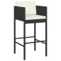 vidaXL Taburetes de cocina con cojines 2 uds ratán sintético negro vidaXL Taburetes de cocina con cojines 2 uds ratán sintético negro