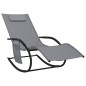 vidaXL Tumbona mecedora de acero y textilene gris vidaXL Tumbona mecedora de acero y textilene gris