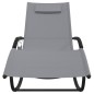 vidaXL Tumbona mecedora de acero y textilene gris vidaXL Tumbona mecedora de acero y textilene gris