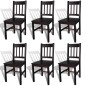 vidaXL Sillas de comedor 6 unidades madera de pino marrón oscuro vidaXL Sillas de comedor 6 unidades madera de pino marrón oscuro