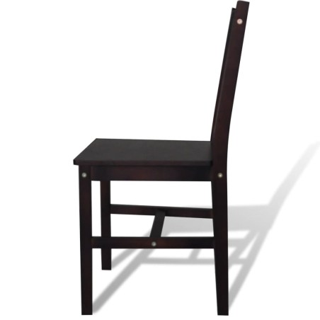 vidaXL Sillas de comedor 6 unidades madera de pino marrón oscuro