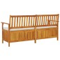 vidaXL Banco de almacenaje con cojín madera maciza de acacia 170 cm vidaXL Banco de almacenaje con cojín madera maciza de acacia 170 cm
