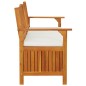 vidaXL Banco de almacenaje con cojín madera maciza de acacia 170 cm vidaXL Banco de almacenaje con cojín madera maciza de acacia 170 cm
