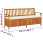 vidaXL Banco de almacenaje con cojín madera maciza de acacia 170 cm vidaXL Banco de almacenaje con cojín madera maciza de acacia 170 cm