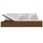 vidaXL Tumbona convertible con cojines de ratán sintético marrón