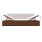 vidaXL Tumbona convertible con cojines de ratán sintético marrón