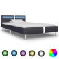 vidaXL Estructura de cama con LED cuero sintético negro 90x200 cm vidaXL Estructura de cama con LED cuero sintético negro 90x200 cm