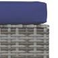 vidaXL Reposapiés de jardín con cojín ratán sintético gris 70x70x30 cm vidaXL Reposapiés de jardín con cojín ratán sintético gris 70x70x30 cm