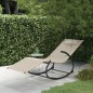 vidaXL Tumbona mecedora de acero y textilene crema vidaXL Tumbona mecedora de acero y textilene crema