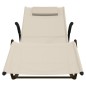 vidaXL Tumbona mecedora de acero y textilene crema vidaXL Tumbona mecedora de acero y textilene crema