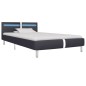 vidaXL Estructura de cama con LED cuero sintético negro 90x200 cm vidaXL Estructura de cama con LED cuero sintético negro 90x200 cm