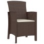 vidaXL Sillón de jardín con cojín ratán PP marrón vidaXL Sillón de jardín con cojín ratán PP marrón