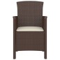 vidaXL Sillón de jardín con cojín ratán PP marrón vidaXL Sillón de jardín con cojín ratán PP marrón