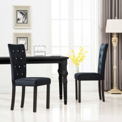  vidaXL Sillas de comedor 2 unidades terciopelo negro