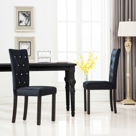  vidaXL Sillas de comedor 2 unidades terciopelo negro
