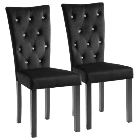  vidaXL Sillas de comedor 2 unidades terciopelo negro