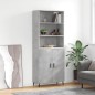vidaXL Aparador alto madera contrachapada gris hormigón 69,5x34x180 cm vidaXL Aparador alto madera contrachapada gris hormigón 69,5x34x180 cm