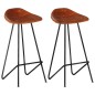 vidaXL Taburetes de barra de cocina 2 uds cuero auténtico marrón vidaXL Taburetes de barra de cocina 2 uds cuero auténtico marrón