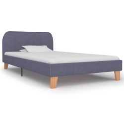 vidaXL Estructura de cama de tela gris claro 90x200 cm