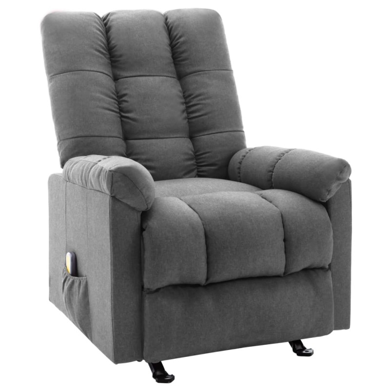 vidaXL Sillón de masaje reclinable de tela gris claro vidaXL Sillón de masaje reclinable de tela gris claro