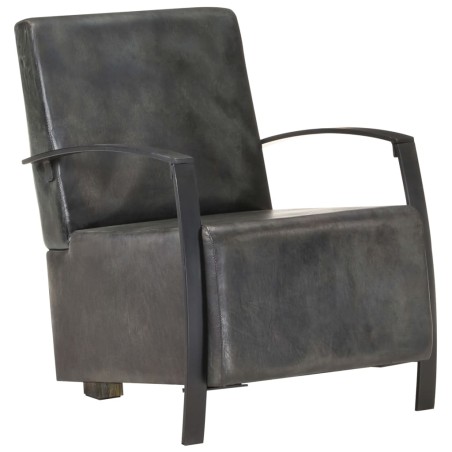 vidaXL Sillón de cuero auténtico gris envejecido
