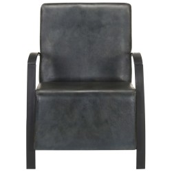 vidaXL Sillón de cuero auténtico gris envejecido