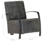 vidaXL Sillón de cuero auténtico gris envejecido vidaXL Sillón de cuero auténtico gris envejecido