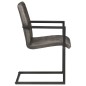 vidaXL Sillas voladizas de comedor 2 unidades cuero auténtico gris vidaXL Sillas voladizas de comedor 2 unidades cuero auténtico gris