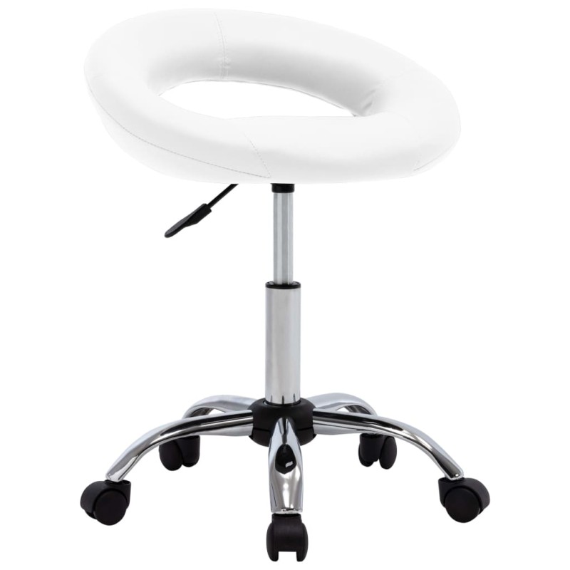 vidaXL Silla de trabajo con ruedas cuero sintético blanco vidaXL Silla de trabajo con ruedas cuero sintético blanco