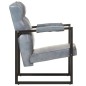 vidaXL Sillón de cuero de cabra real gris 60x75x90 cm vidaXL Sillón de cuero de cabra real gris 60x75x90 cm