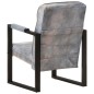 vidaXL Sillón de cuero de cabra real gris 60x75x90 cm vidaXL Sillón de cuero de cabra real gris 60x75x90 cm