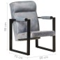 vidaXL Sillón de cuero de cabra real gris 60x75x90 cm vidaXL Sillón de cuero de cabra real gris 60x75x90 cm