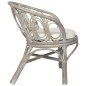 vidaXL Silla de comedor con cojín ratán natural gris y lino