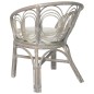vidaXL Silla de comedor con cojín ratán natural gris y lino
