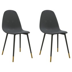 vidaXL Sillas de comedor 2 unidades tela gris oscuro